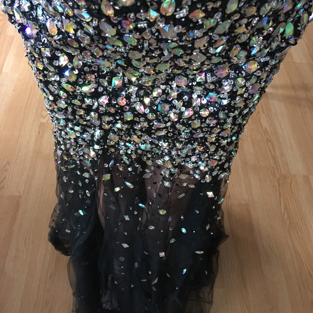 Black Rhinestone Prom Dress - Picture 5 of 7